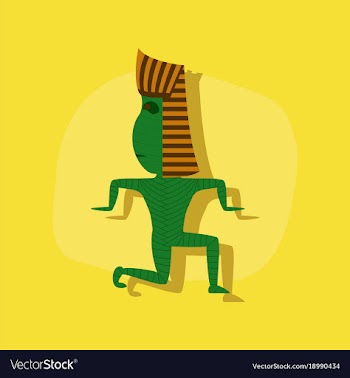 Paper sticker on stylish background mummy vector image