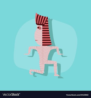 Paper sticker on stylish background mummy vector image