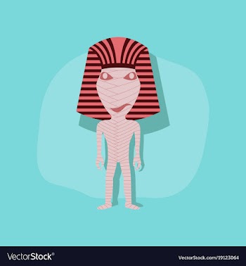 Paper sticker on stylish background mummy vector image
