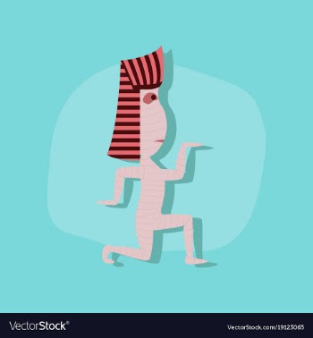 Paper sticker on stylish background mummy vector image