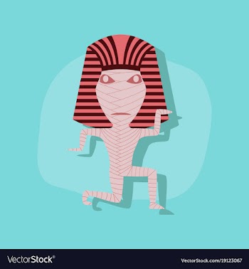 Paper sticker on stylish background mummy vector image