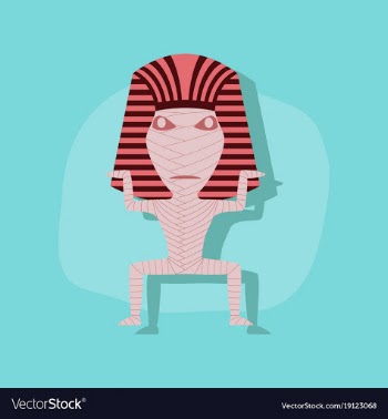 Paper sticker on stylish background mummy vector image