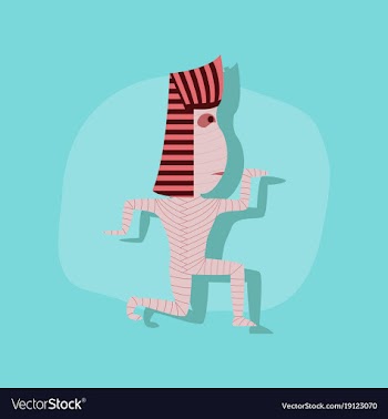 Paper sticker on stylish background mummy vector image