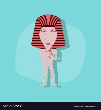 Paper sticker on stylish background mummy vector image