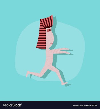 Paper sticker on stylish background mummy vector image