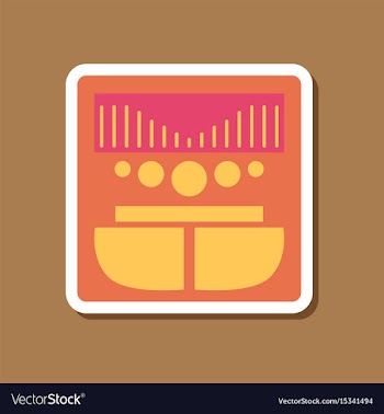 Paper sticker on stylish background music center vector image