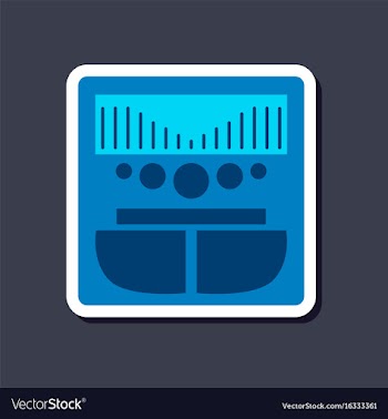 Paper sticker on stylish background music center vector image
