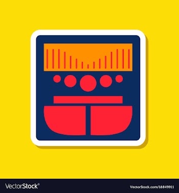 Paper sticker on stylish background music center vector image
