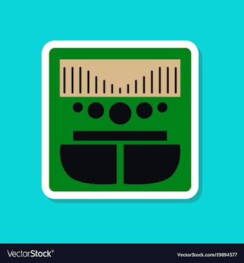 Paper sticker on stylish background music center vector image