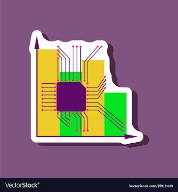 Paper sticker on stylish background nanotechnology vector image