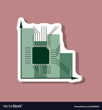 Paper sticker on stylish background nanotechnology vector image