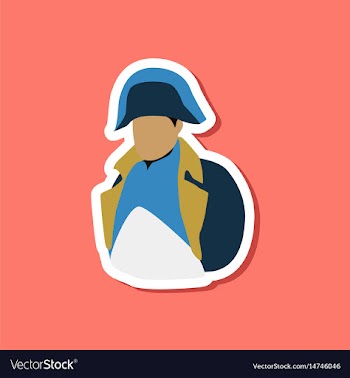 Paper sticker on stylish background napoleon vector image