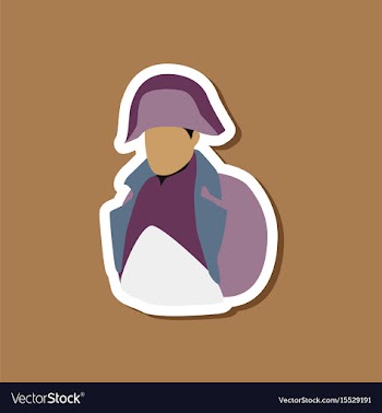 Paper sticker on stylish background napoleon vector image