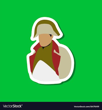 Paper sticker on stylish background napoleon vector image