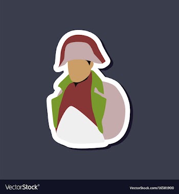 Paper sticker on stylish background napoleon vector image