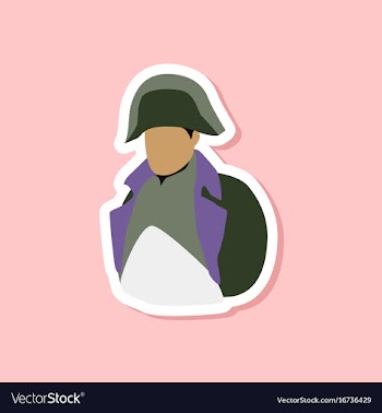 Paper sticker on stylish background napoleon vector image