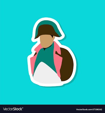 Paper sticker on stylish background napoleon vector image