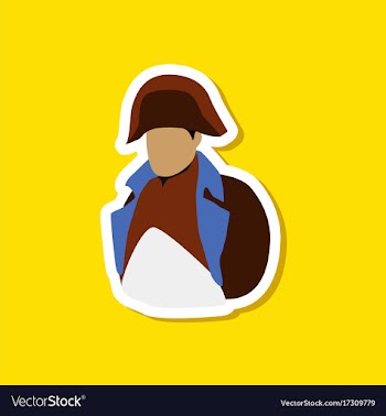 Paper sticker on stylish background napoleon vector image
