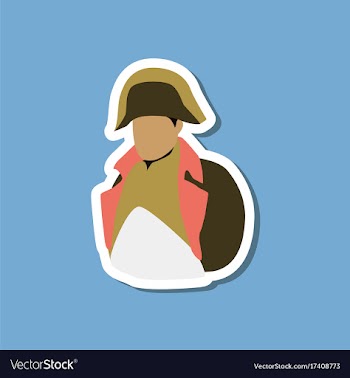 Paper sticker on stylish background napoleon vector image