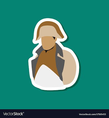 Paper sticker on stylish background napoleon vector image