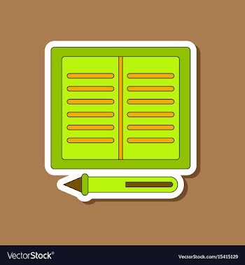 Paper sticker on stylish background notebook and vector image