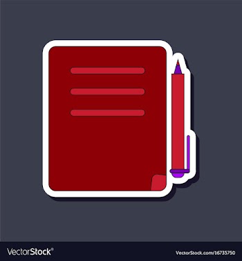 Paper sticker on stylish background notebook and vector image