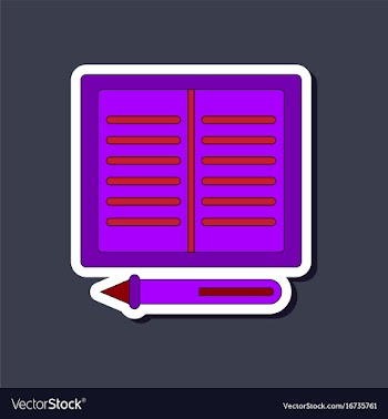 Paper sticker on stylish background notebook and vector image
