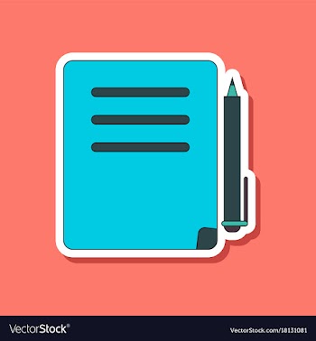 Paper sticker on stylish background notebook and vector image