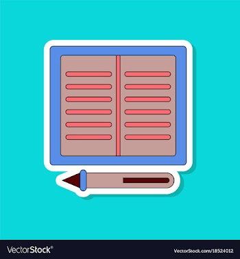 Paper sticker on stylish background notebook and vector image