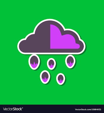 Paper sticker on stylish background of cloud hail vector image