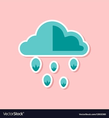 Paper sticker on stylish background of cloud hail vector image