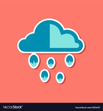 Paper sticker on stylish background of cloud hail vector image