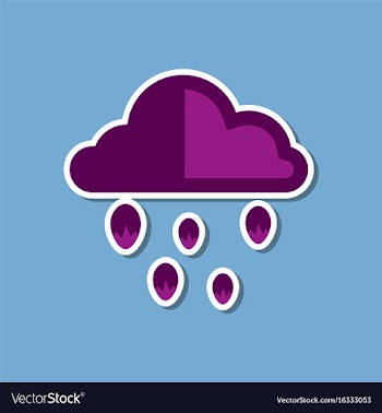 Paper sticker on stylish background of cloud hail vector image