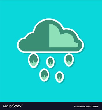 Paper sticker on stylish background of cloud hail vector image
