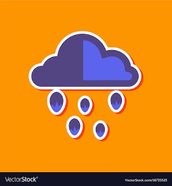 Paper sticker on stylish background of cloud hail vector image