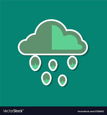 Paper sticker on stylish background of cloud hail vector image