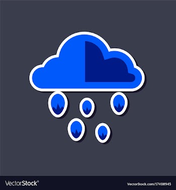 Paper sticker on stylish background of cloud hail vector image