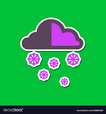 Paper sticker on stylish background of cloud Snow vector image