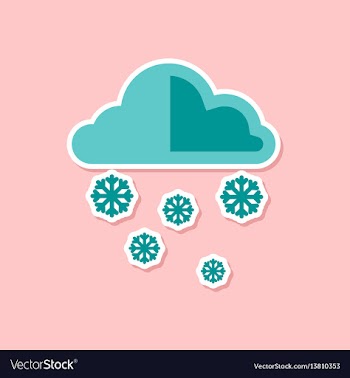Paper sticker on stylish background of cloud snow vector image