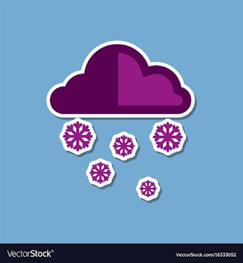 Paper sticker on stylish background of cloud snow vector image