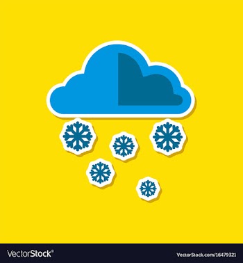 Paper sticker on stylish background of cloud snow vector image