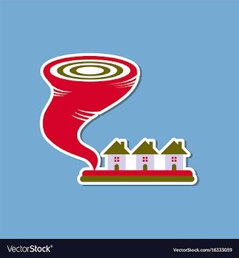 Paper sticker on stylish background of disaster vector image