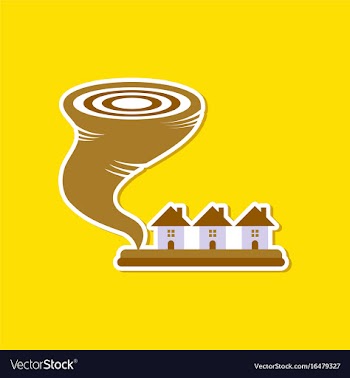 Paper sticker on stylish background of disaster vector image