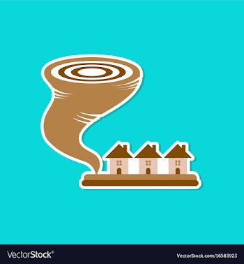 Paper sticker on stylish background of disaster vector image