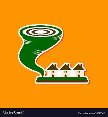 Paper sticker on stylish background of disaster vector image