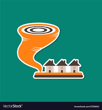 Paper sticker on stylish background of disaster vector image