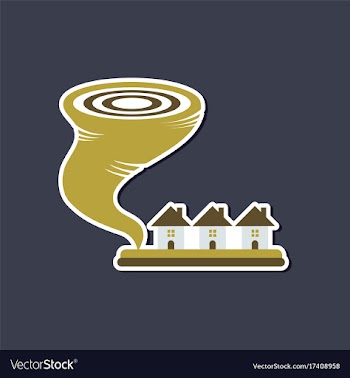 Paper sticker on stylish background of disaster vector image