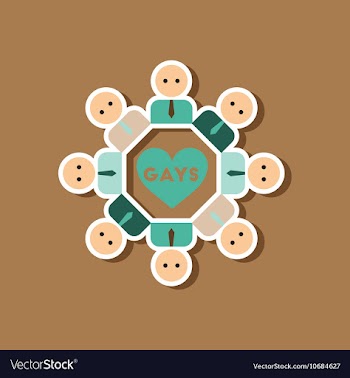 Paper sticker on stylish background of gay in love vector image