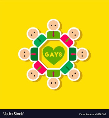 Paper sticker on stylish background of gay in vector image
