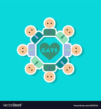 Paper sticker on stylish background of gay in vector image